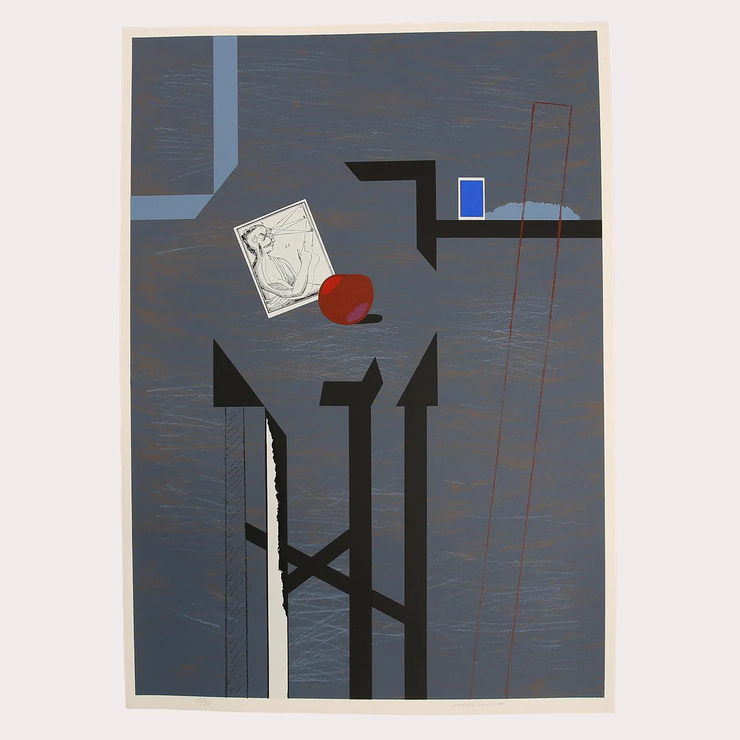 ANDERS CARLSSON. Komposition, färglitografi, signerad och numrerad 15/75. — Engravings & Prints — Limhamns Auktionsbyrå