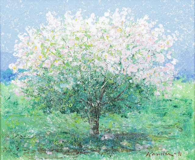 LEIF KANDER. "Blomstertid", olja på duk, signerad, daterad -91.