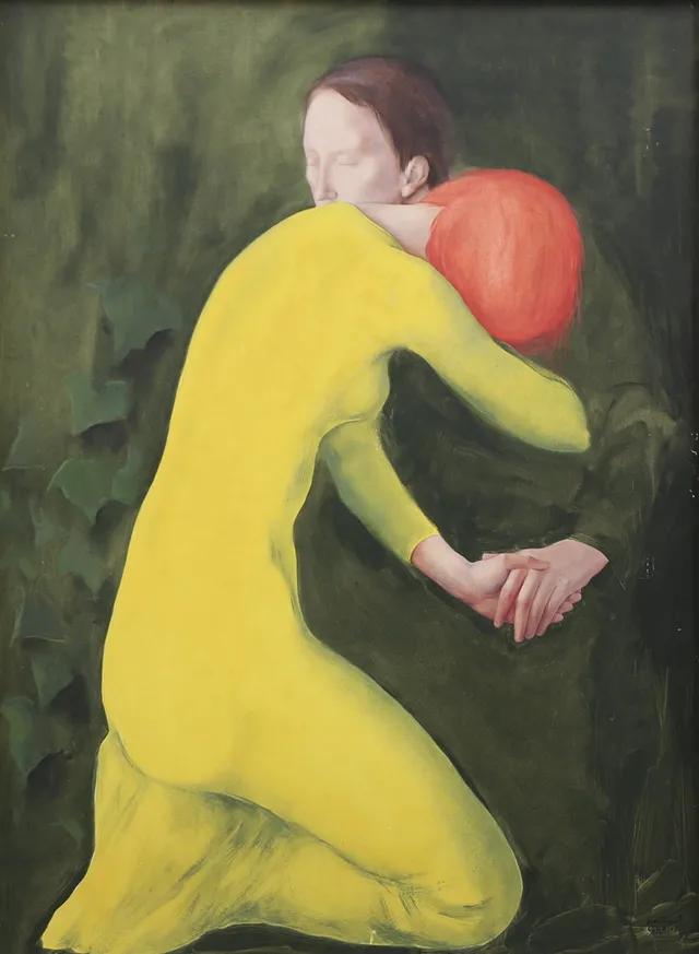 MONTSERRAT GUDIOL. Two kneeling figures.