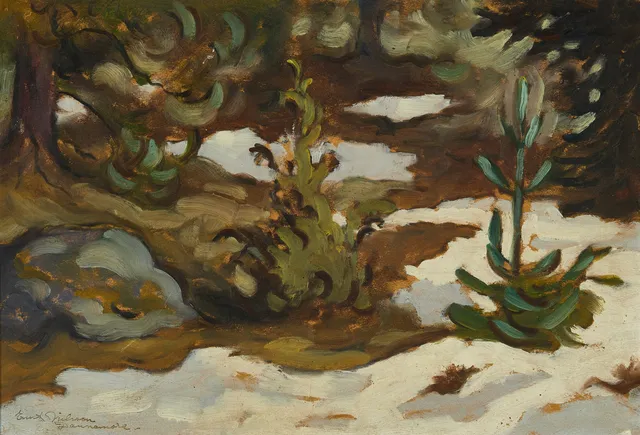ERNST NILSSON (1892-1937), Landskap i vinterskrud - Dannemora, signerad Ernst Nilsson, olja på pannå.
