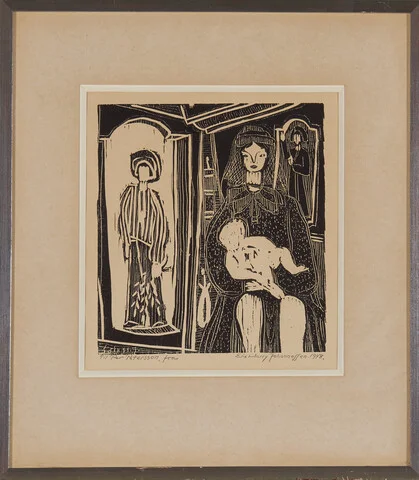 Johannessen, Erik Harry — Mor med barn, 1948 — Kunst/Grafikk — Blomqvist