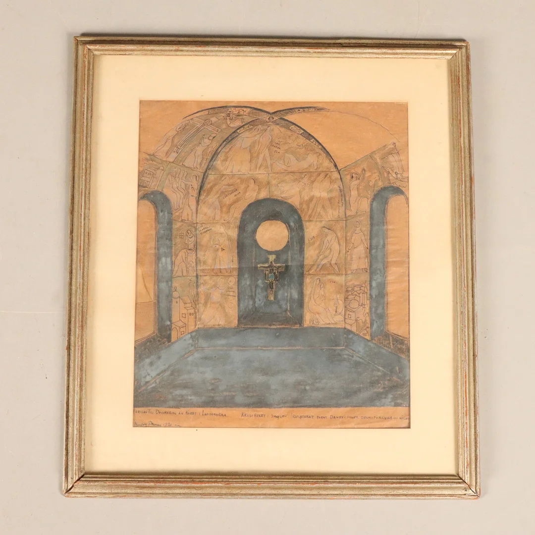 OIDENTIFIERAD KONSTNÄR. BLANDTEKNIK, signerad samt daterad 1921. — Drawings — Höörs Auktionshall