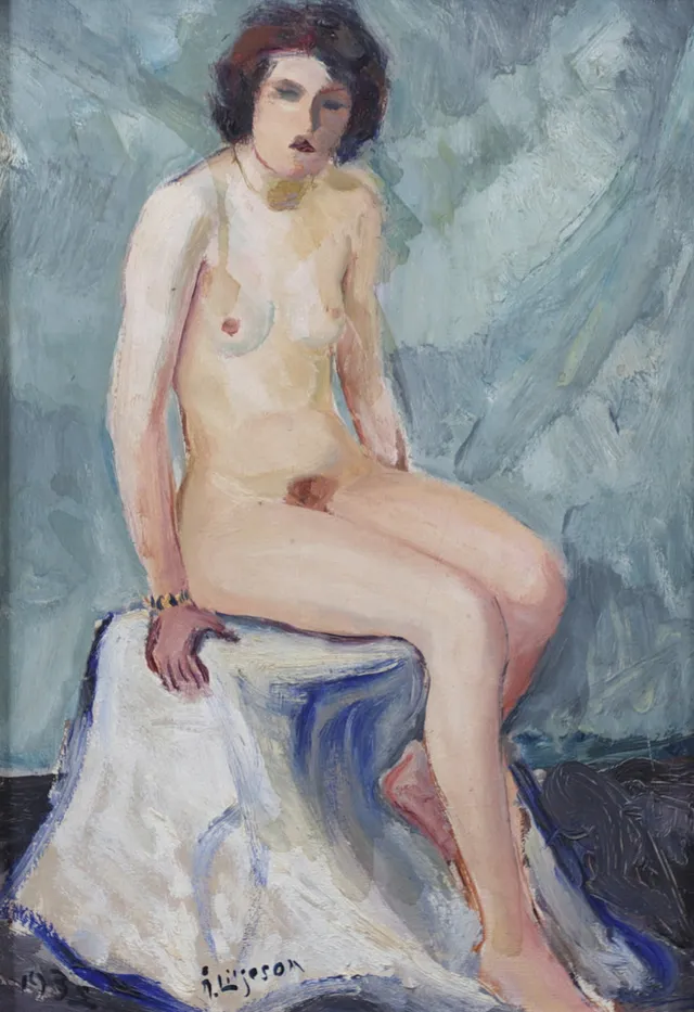 ÅKE LILJESON. Nakenstudier, 2 st, oljor på pannå, signerade.