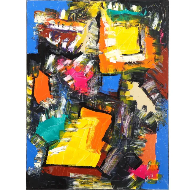 Arne Henriksen. Abstract composition. Oil on canvas. 60 x 80 cm.