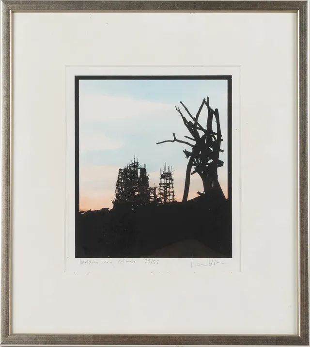LARS VILKS. "Wotans torn, Nimis", färglitografi, signerad.