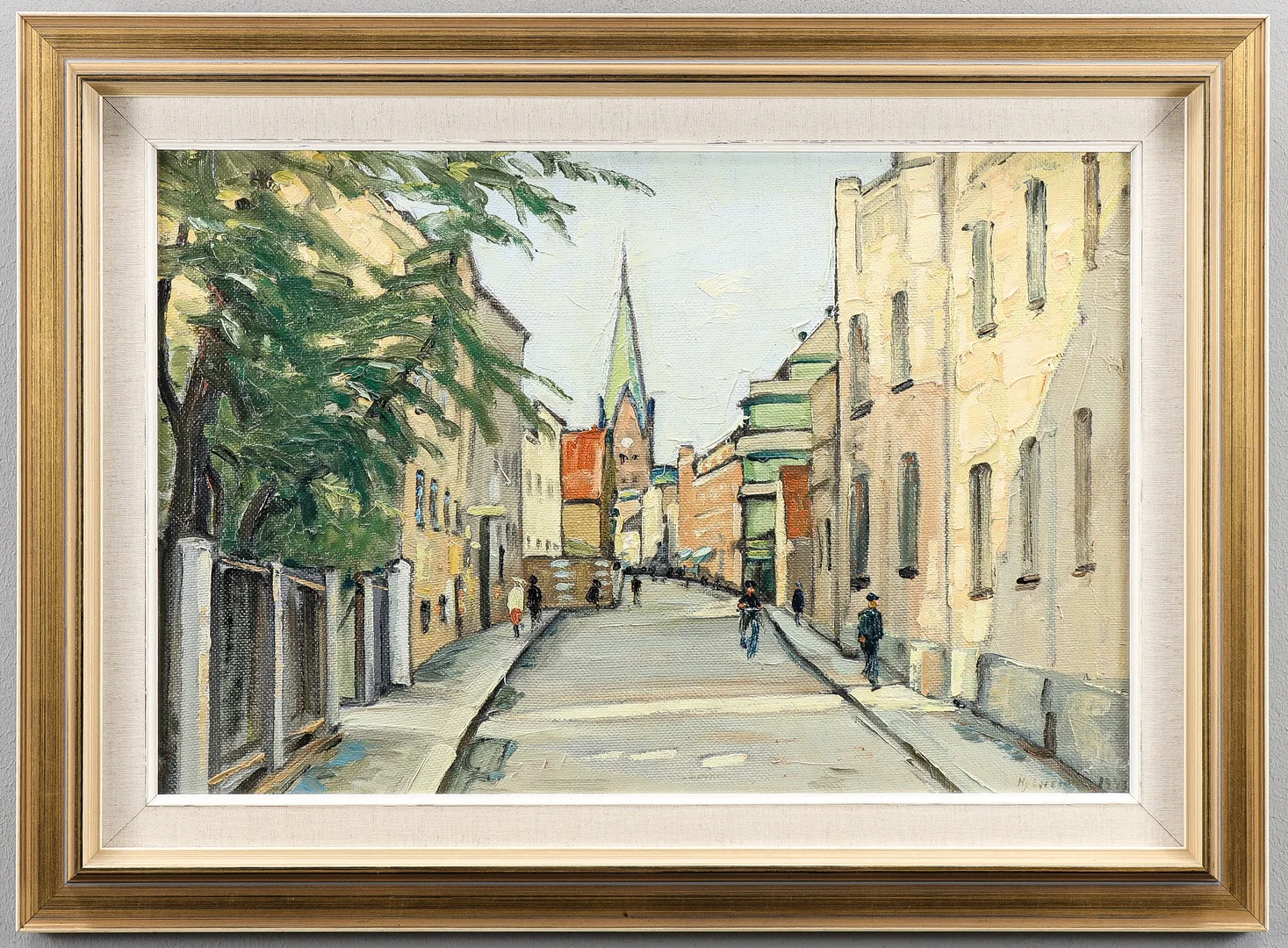 HJALMAR LARSSON. OIDENTIFIERAD KONSTNÄR olja på pannå, signerad. — Paintings — Karlstad Hammarö Auktionsverk