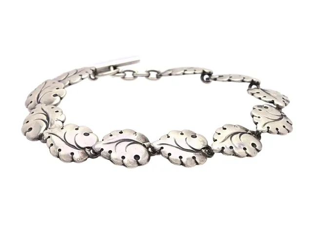 HUGO GRUN, armband, sterlingsilver, 1900-talets mitt Danmark, längd 20 cm, vikt 23.2 g.