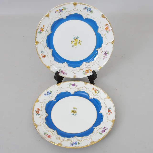 ASSIETTER, 2 stycken, porslin, Meissen.