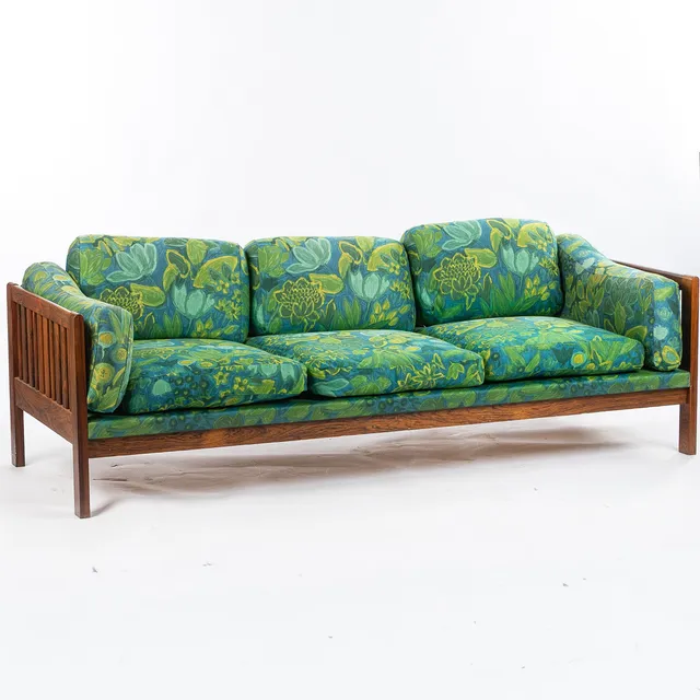 INGVAR STOCKUM. Soffa, "Monte Carlo", Futura möbler Tibro, 1960-tal, stomme i massiv palisander, dynor klädda med tyg.