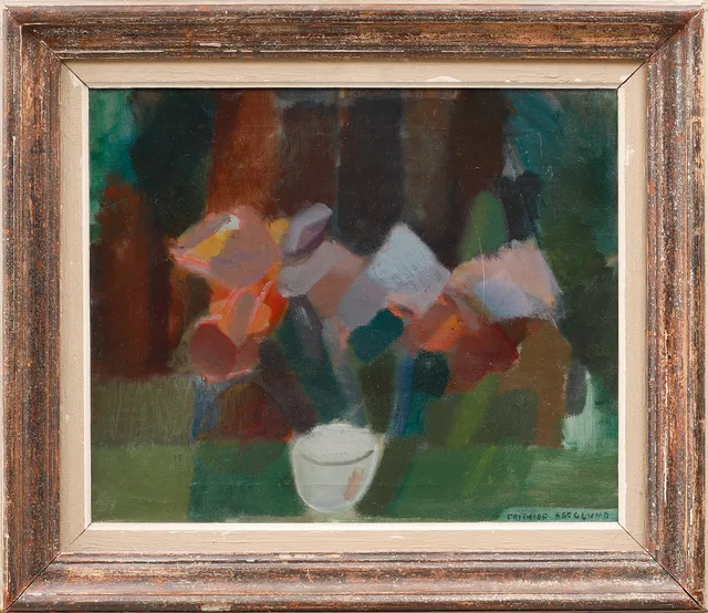 FRITHIOF BERGLUND. "Orchideer", olja på duk, signerad.