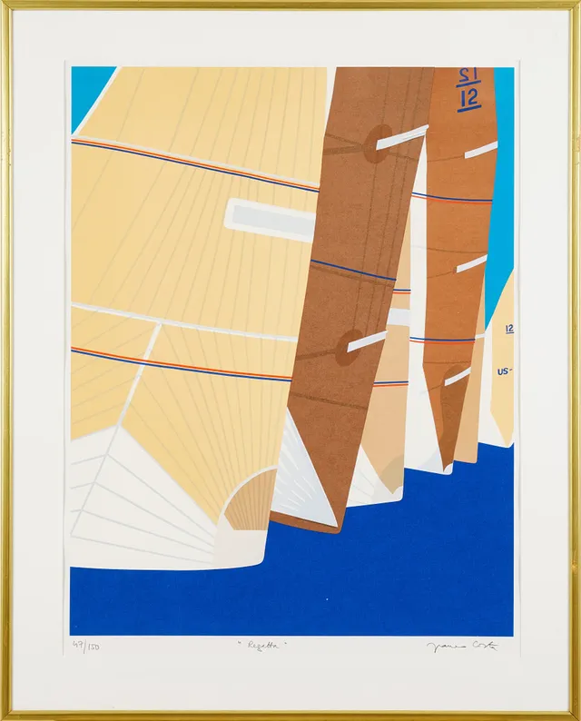 FRANCO COSTA. "Regatta", färglitografi, signerad och numrerad Franco Costa 47/150.