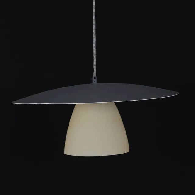 OLLE ANDERSSON. Taklampa, plåt och glas, Luxo/Boréns.