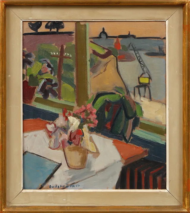 GEORG LODSTRÖM. Stilleben, olja på duk, signerad.