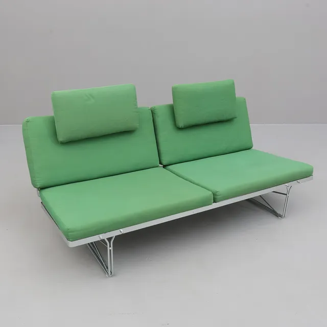 NIELS GAMMELGAARD. Soffa, "Moment", Ikea, grön textil klädsel, formgiven 1984.
