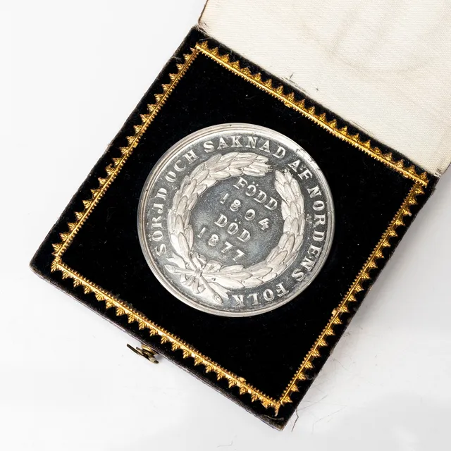 MEDALJ, silver, Johan Ludvig Runebergs död 1877.