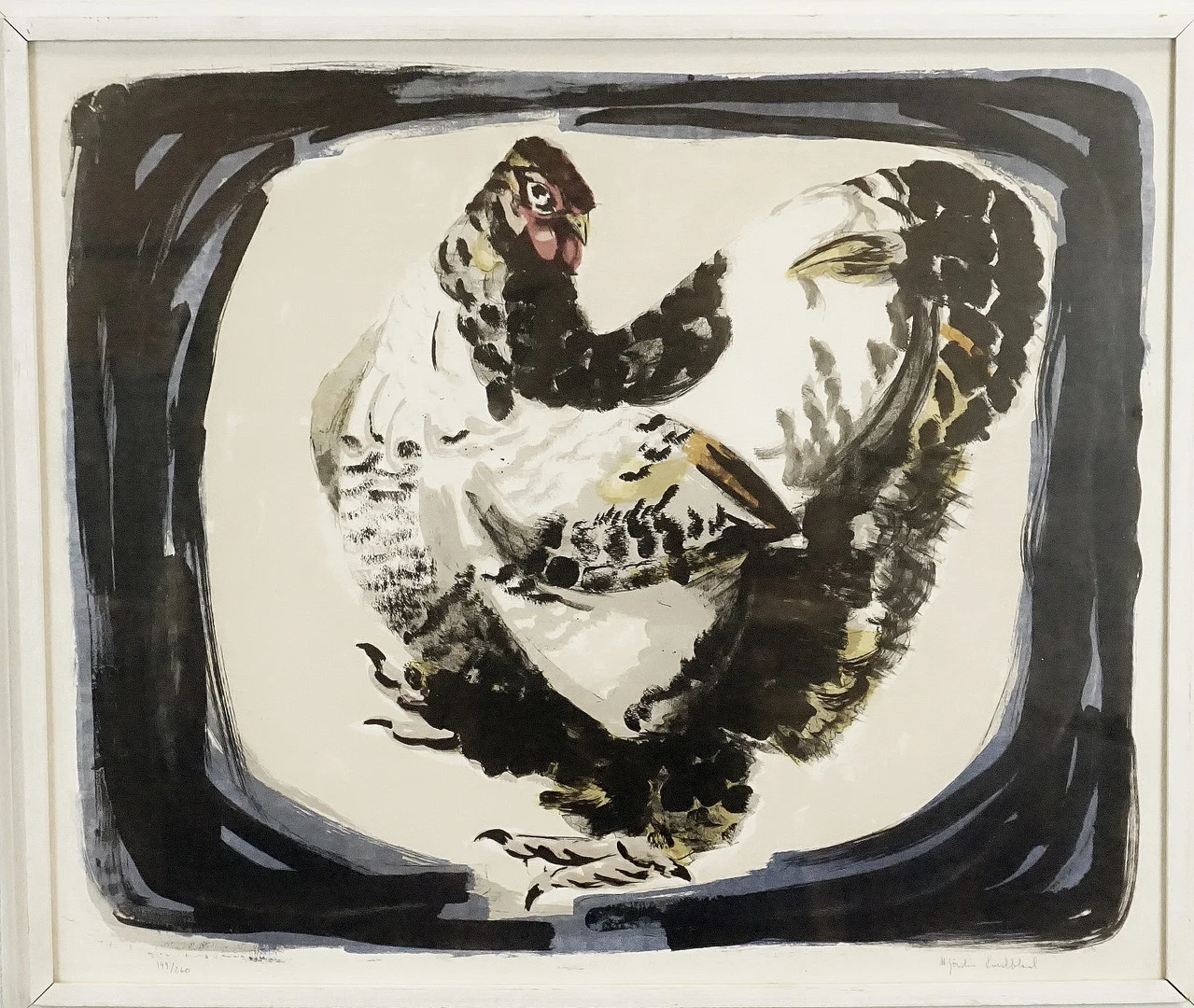 HJÖRDIS LINDBLAD (1909-1971), färglitografi, "Spanska Hönan", signerad samt numrerad 199/260, 1950-tal. — Engravings & Prints — Roslagens Auktionsverk