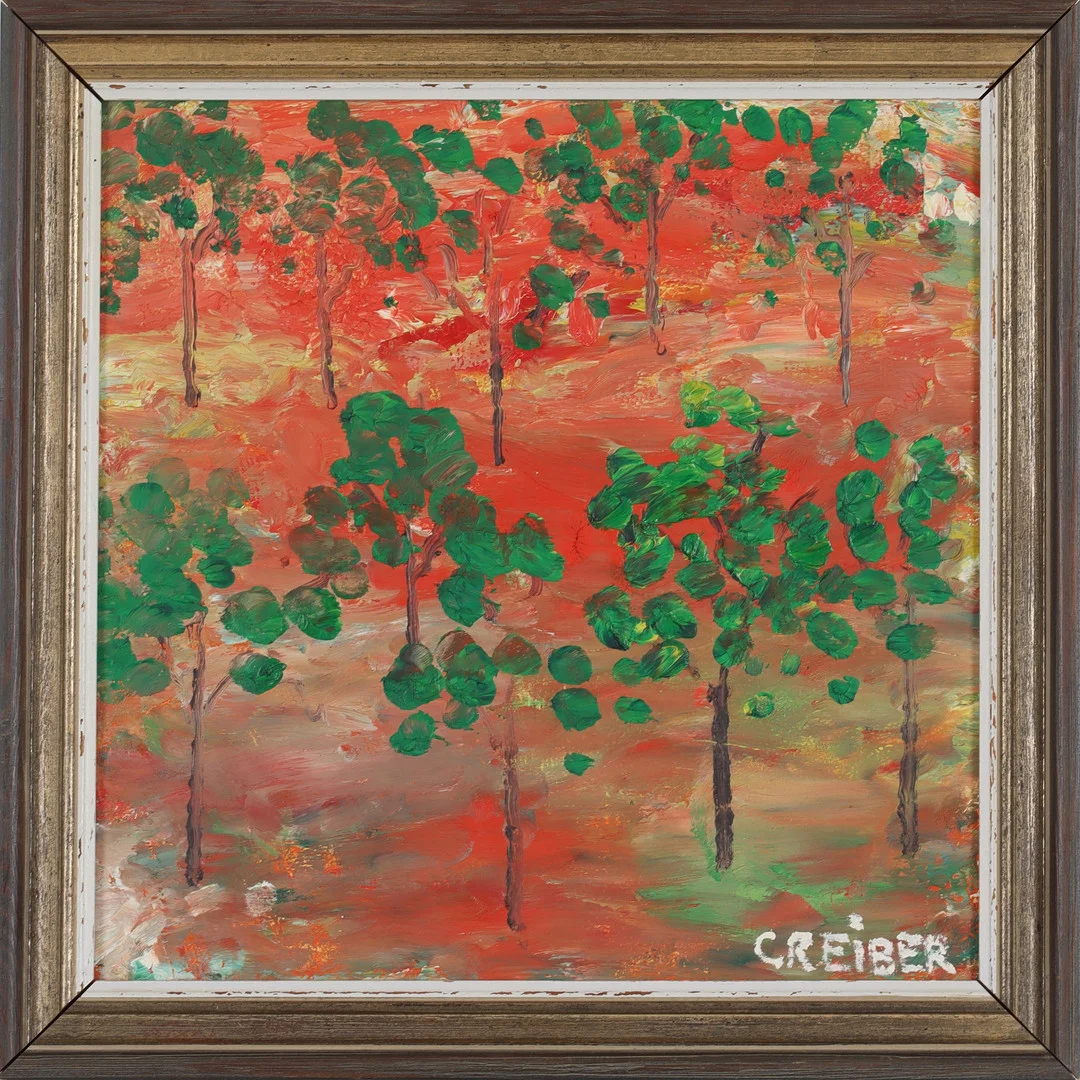 GUNNAR GREIBER. "Rosa mark", olja på pannå, signerad och daterad 1984. — Paintings — Stadsauktion Sundsvall