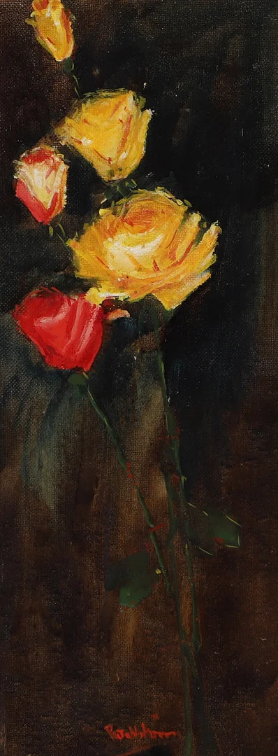 RUNE WAHLSTRÖM. Blomsterstilleben, olja på pannå, signerad. — Paintings — Helsingborgs Auktionskammare