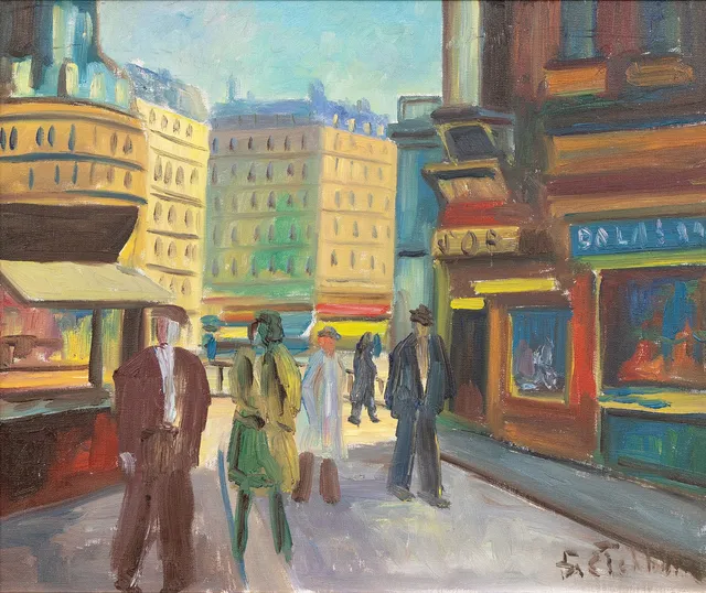 JACK EICHBORN (1906-1981). "Rue de La Lune, Paris, olja på duk, signerad.