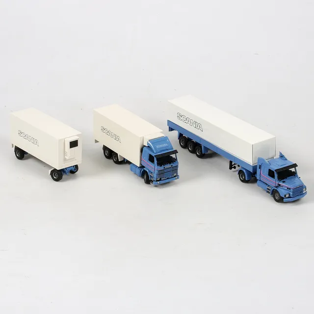 MODELLASTBILAR, 2 st. metall, Scania. Tekno. Danmark.