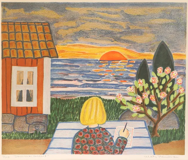 MATS PAULSON. Färglitografi, signerad.