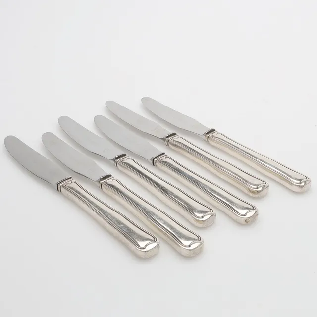 MATKNIVAR, SEX STYCKEN, GEORG JENSEN, MODELL "GAMMEL DANSK".