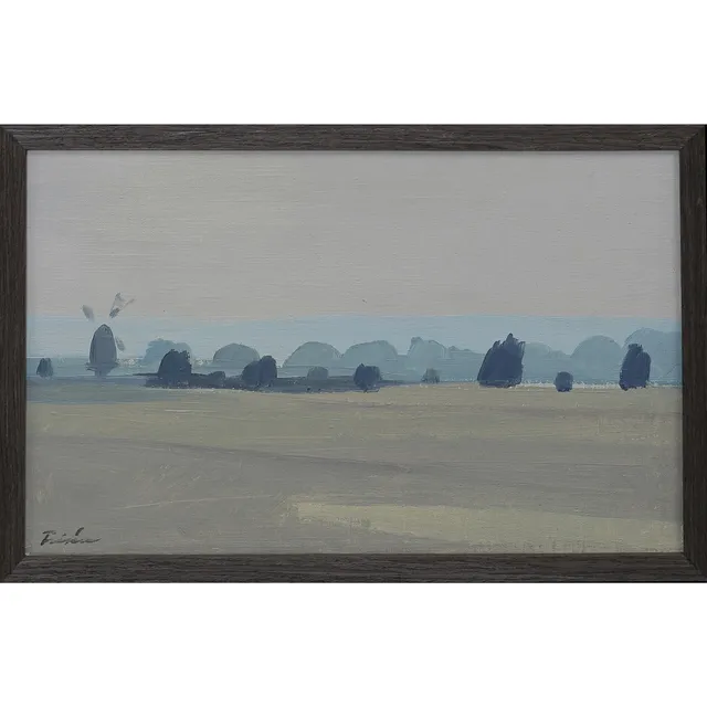 VERA FRISÉN. "VÄDERKVARN, ÖLAND" OLJA PÅ DUK, SIGNERAD.