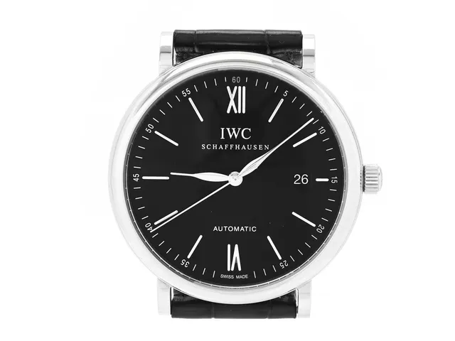 IWC, Schaffhausen, Portofino, Cal 35111, Serie nr. 3771057, Ref nr. IW3565, Boett nr. 5228415, herrur, 40 mm, stål, automatisk, safirglas, datum, läderband, originalspänne, cert, december 2014, box, ytterkartong.