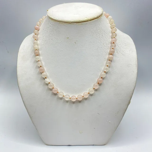 ROSENQUARZ PERLENCOLLIER 50ER.