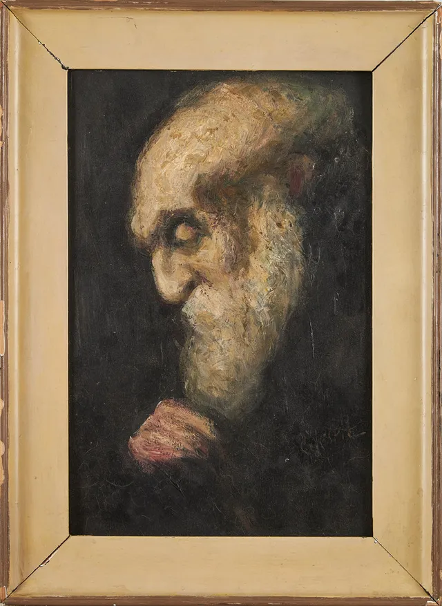 JOHAN LEKSELL (1874-1932). Mansporträtt, olja på pannå, signerad Leksell.