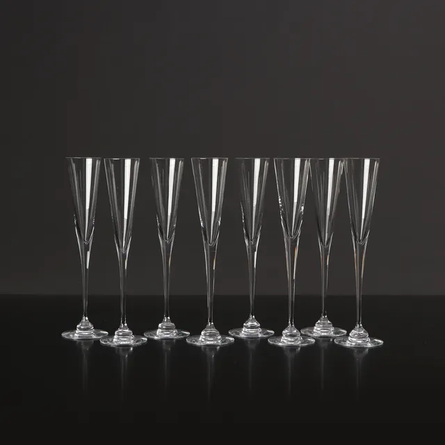 HEIKKI ORVOLA. CHAMPAGNEGLAS, ÅTTA ST. Iittala, "Aurora".