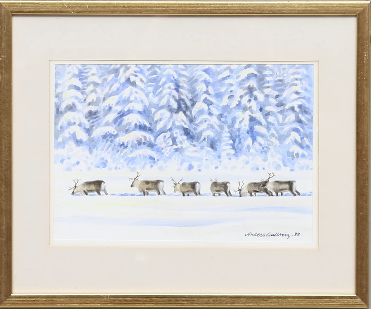 ANDERS GULLBERG. Akvarell, signerad och daterad -88. — Paintings — Gomér & Andersson Linköping