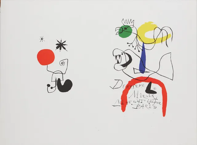 JOAN MIRO. EFTER. Derriere le Miroir MAEGHT éditeur PARIS, färglitografi.