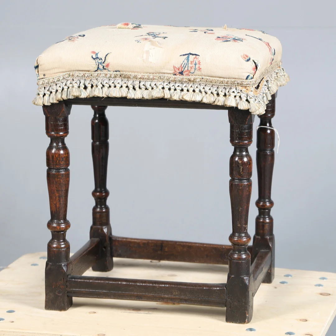 A 17TH CENTURY OAK JOINT STOOL. — Sofas & Seatings — Bishop & Miller
