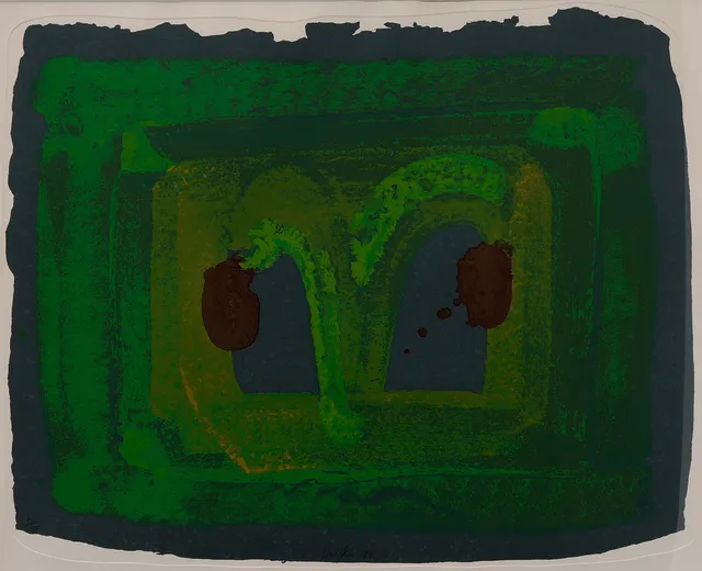 HOWARD HODGKIN. (F.1932) "Lotus" 1980. Färgserigrafi. Signerad och numrerad, 74/80.