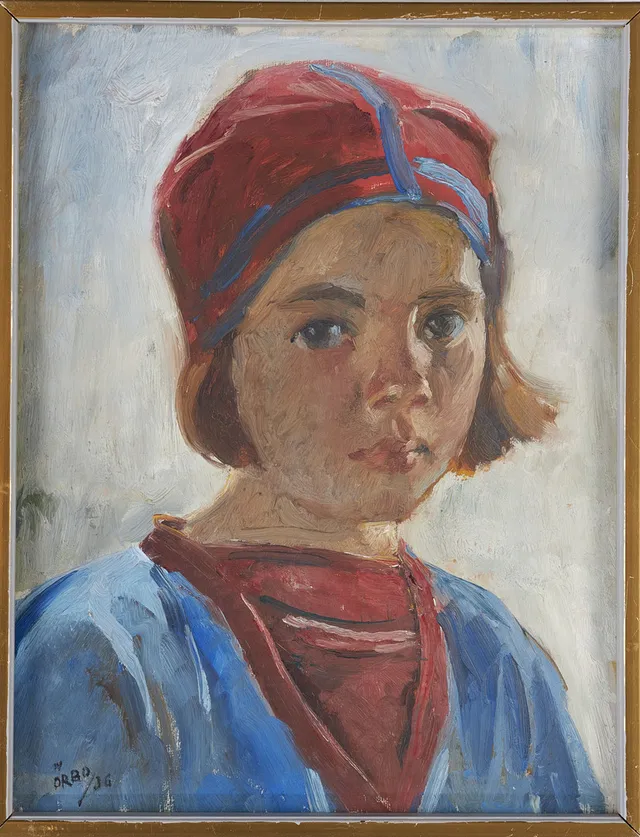 KARL ÖRBO. Porträtt, olja på pannå, signerad samt daterad.