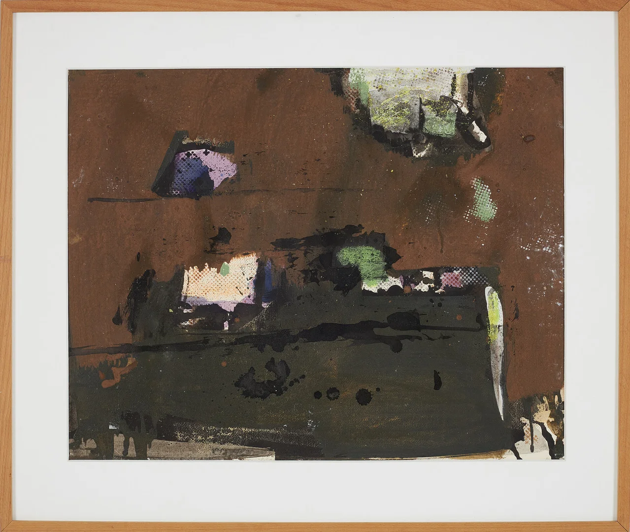 ENDRE NEMES. Abstrakt komposition, blandteknik, signerad, 1960-tal. — Paintings — Stockholms Auktionsverk Sickla