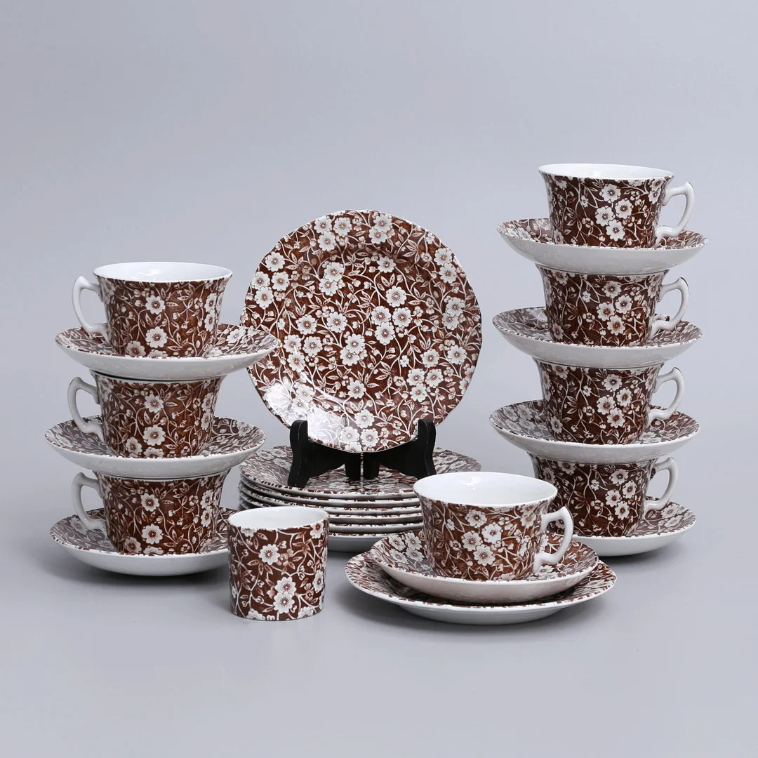 TESERVIS, 17 delar, porslin, Burleigh, Staffordshire, England. — European — Auktionshuset Thelin & Johansson