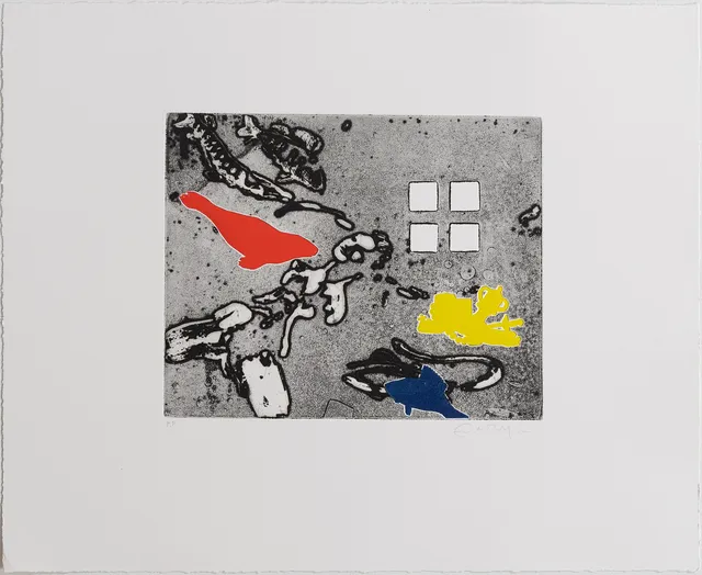 ERNST BILLGREN. Komposition, färgetsning, oramat blad.