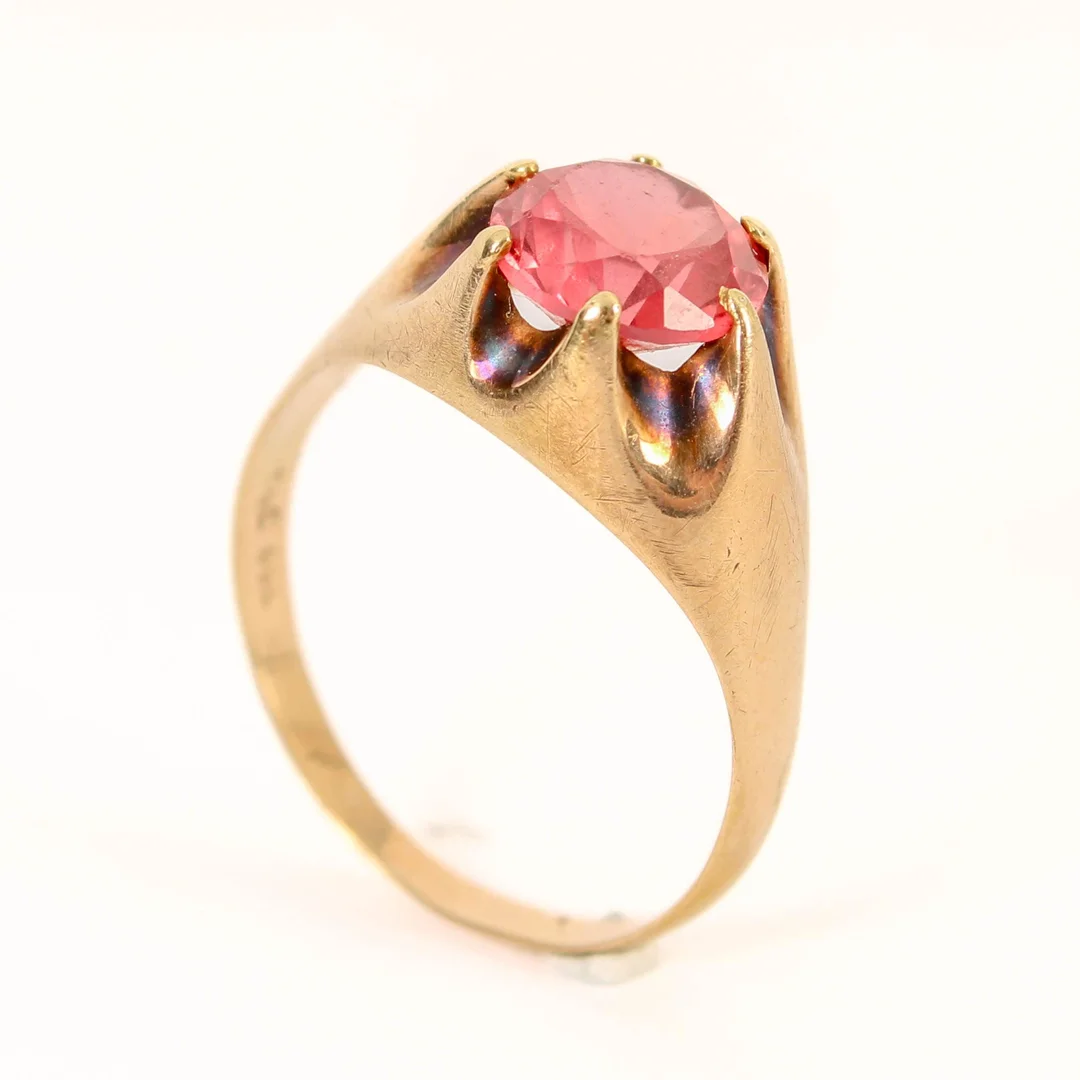 Ring in 8k gold with synthetic sapphire. — Jewellery/Rings — Lauritz