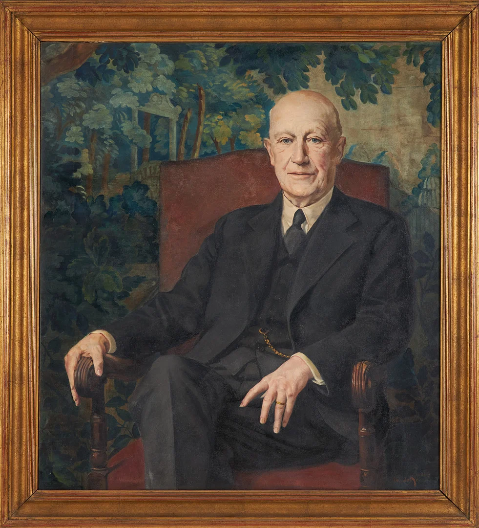 PHILIPPE DE ROUGEMONT. Porträtt Joakim Åkerman, olja på duk, signerad och daterad 1942. — Paintings — Stockholms Auktionsverk Sickla