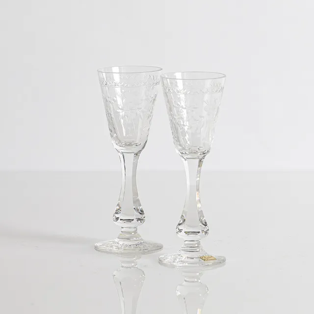 FRITZ KALLENBERG. Kosta Boda, Snappsglas, 2 stycken, modell "Mac Gurilang", helkristall.