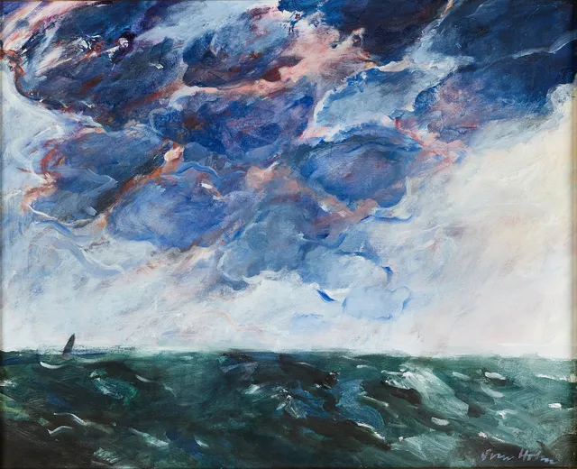 SVEN HOLM (född 1934): "Himmel och hav", signerad Sven Holm, olja på duk.