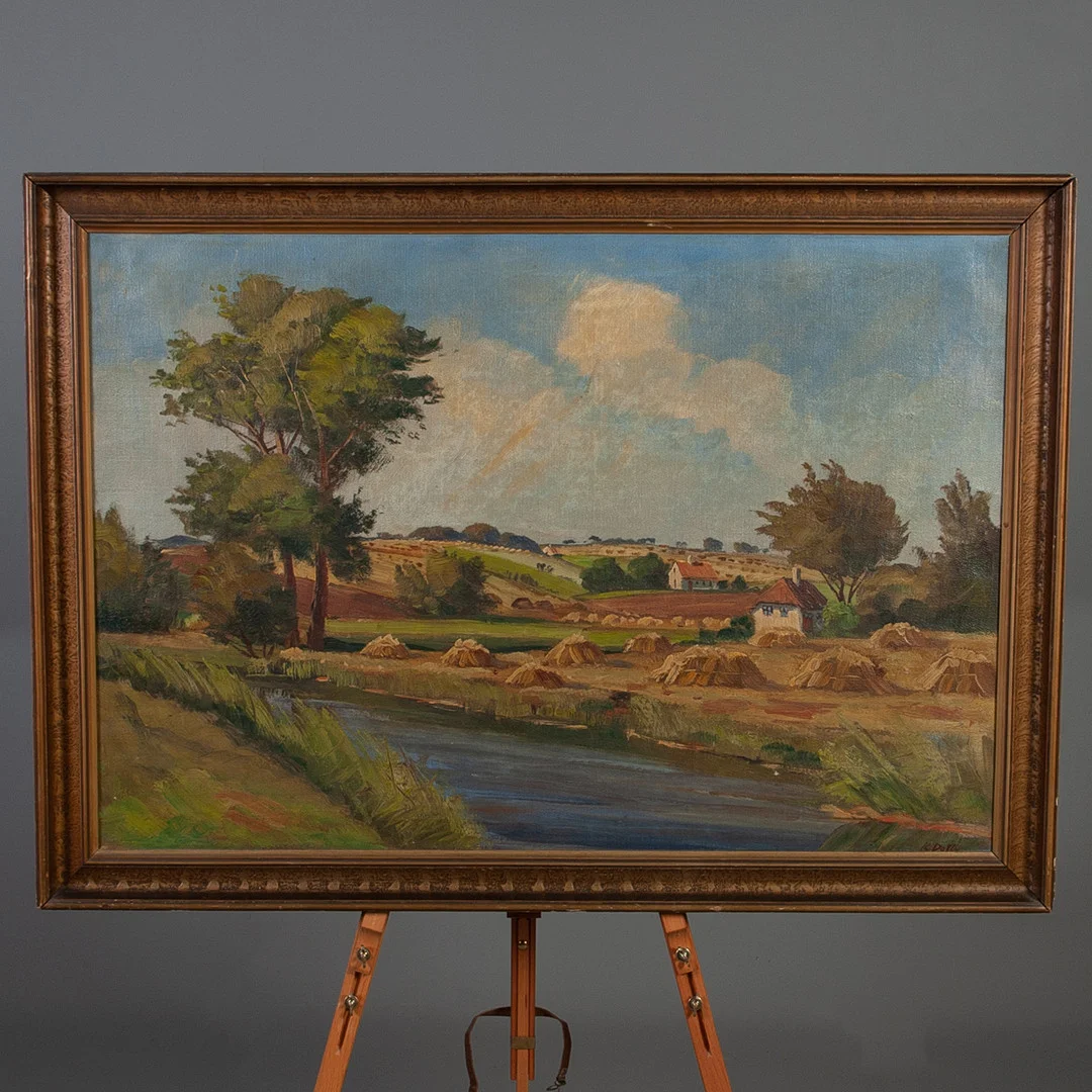OIDENTIFIERAD KONSTNÄR. Olja på duk. Landslapsmotiv. 1900-talets första del. — Paintings — Laholms Auktionskammare