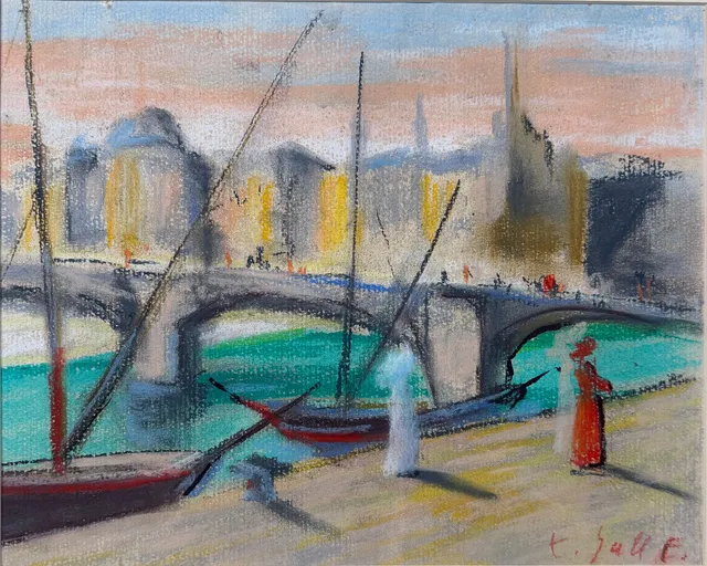 FRANCOIS GALL (UNGERN/FRANKRIKE, 1912-1987). Motiv från Paris, pastell på kartong, signerad.