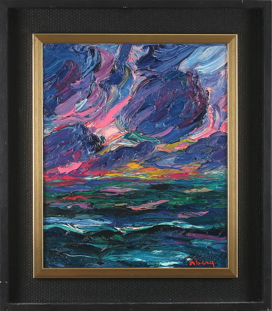 BENGT ÅBERG. Solnedgång, olja på duk. Signerad. — Paintings — Stadsauktion Sundsvall
