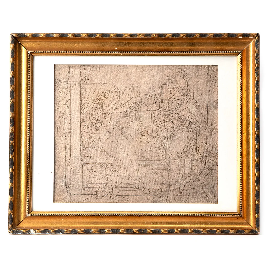 OKÄND KONSTNÄR. Teckning, troligen 1800-tal. — Drawings — Stockholms Auktionsverk Göteborg