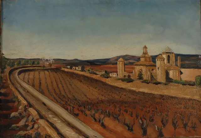 JAUME MERCADÉ (1889–1967). Vista de Poblet.