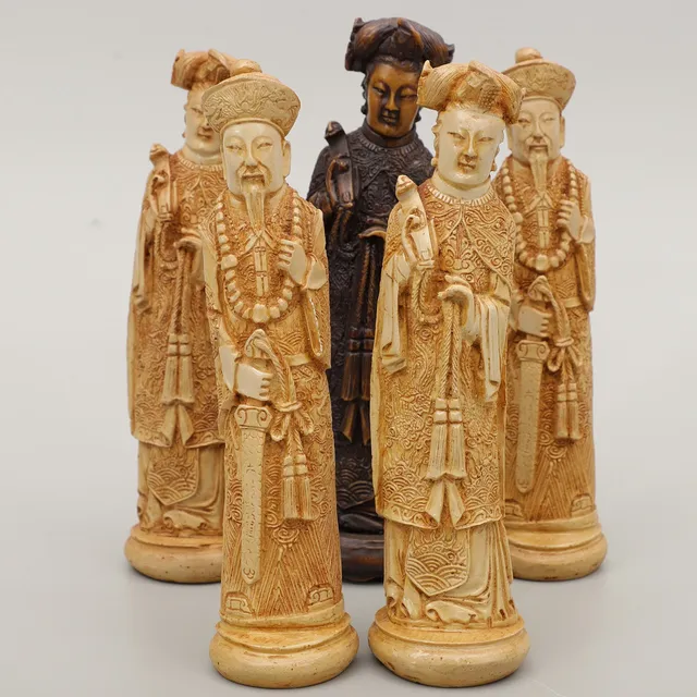 FIGURINER, 5 st, konstmassa, Kina, 1900-tal.