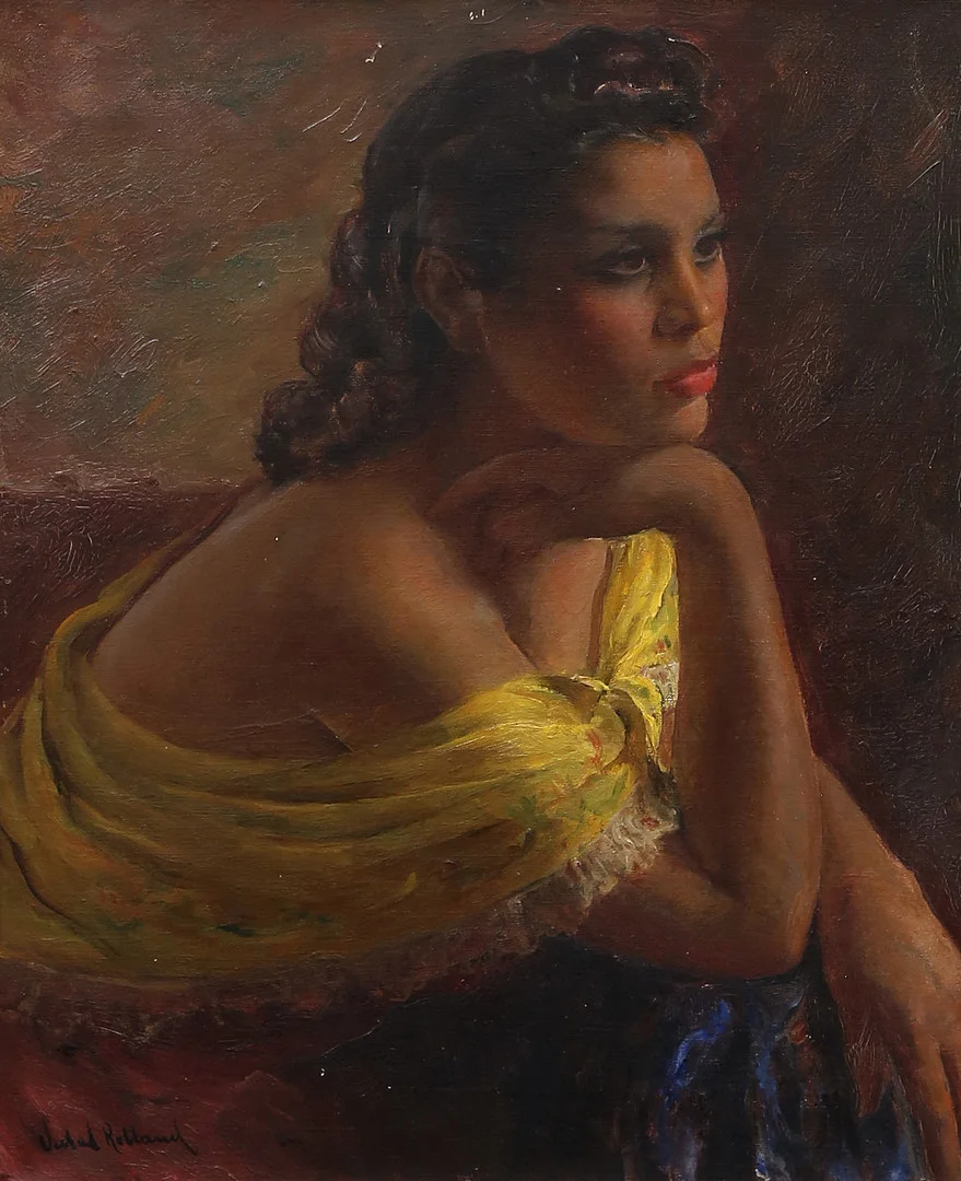 ANTONIO VIDAL ROLLAND. Thinking girl. — Paintings — Balclis
